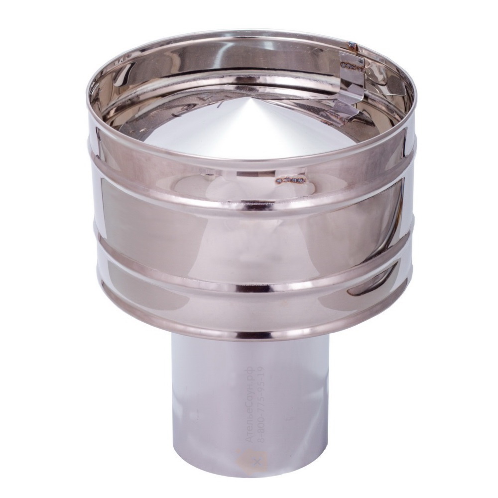 Оголовок с дефлектором, ф 115х180, AISI 430/Оц, 0,5мм/0,5мм											