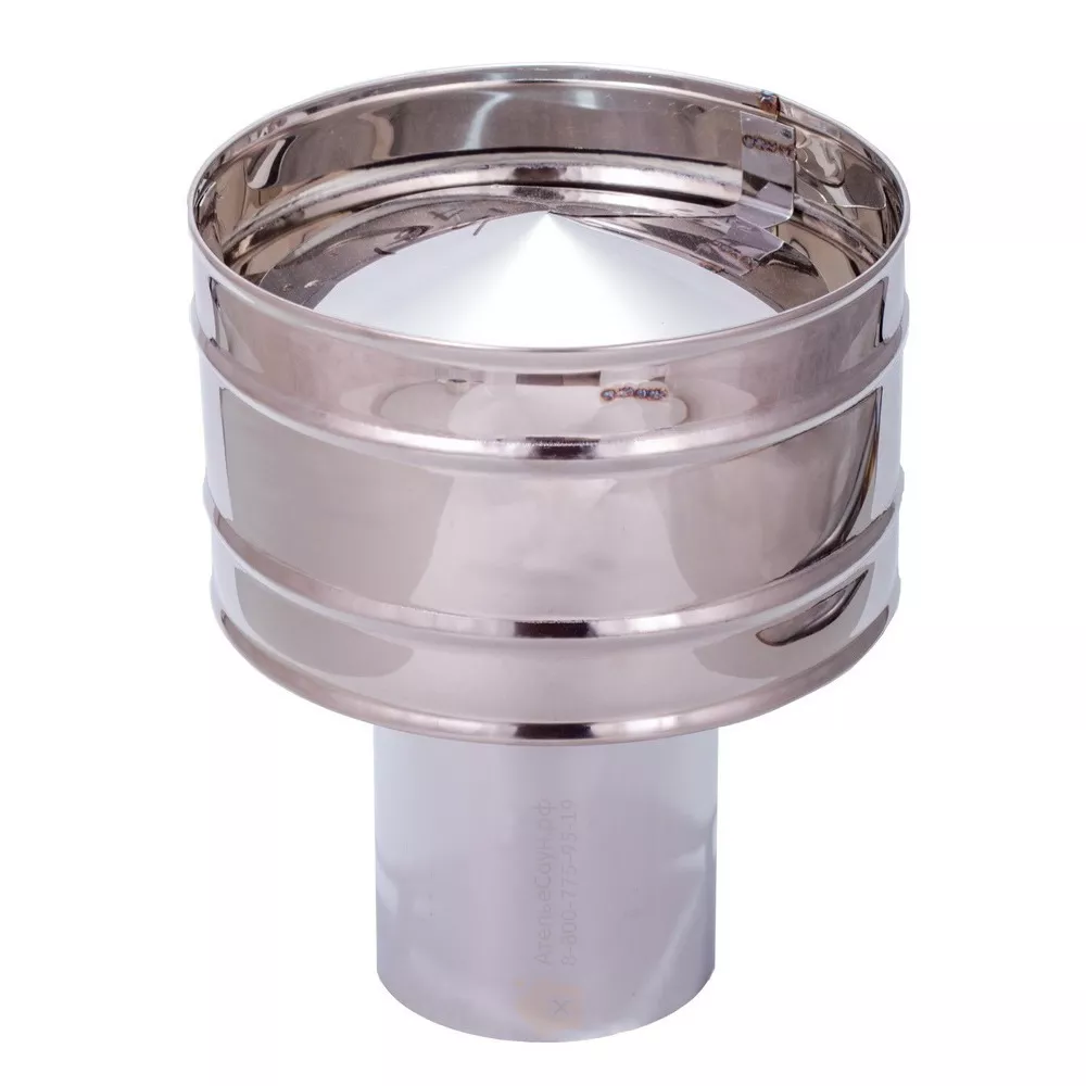 Оголовок с дефлектором, ф 115х180, AISI 430/Оц, 0,5мм/0,5мм											
