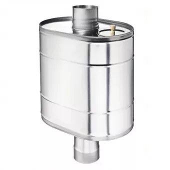 Бак на трубе для печи, 70л, ф 130, AISI 439/0,8мм,(штуцер 3/4")